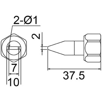 带盖螺母的 N2-1 喷嘴HAKKO白光801-N2-1